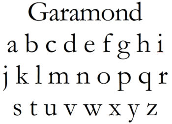 tipografías para imprimir. garamond
